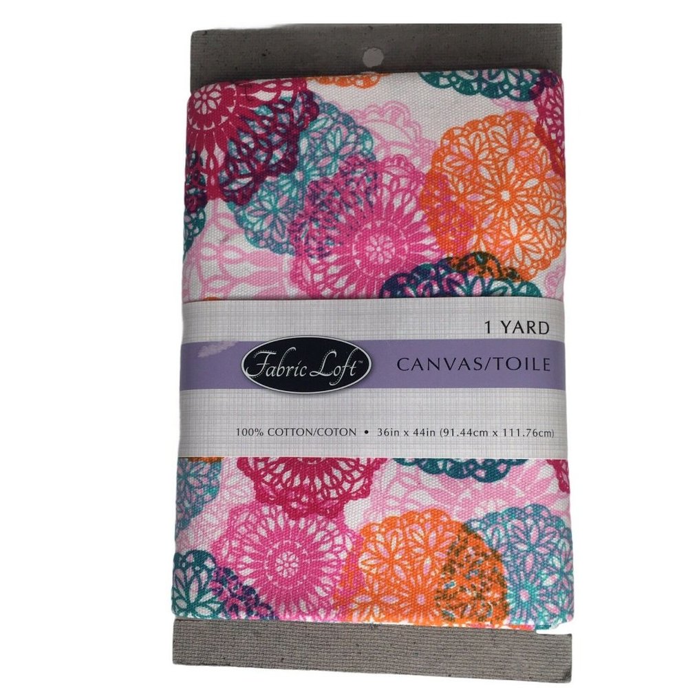 Canvas Toile 1 Yard Fabric Loft 100% Cotton Colorful Heavy Duty 36" x 44" Bright